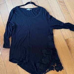 Elegant Black Lace Women's Top
